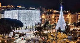 cagliari avec illuminations de noël